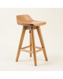 Hatchell Swivel Solid Wood Adjustable Height Bar Stool (synthetic illustration; no displayed measurements)