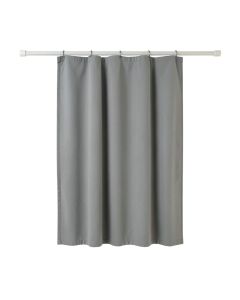 Clay Bend Shower Curtain Hanging Flat From A Plain Rod - Gray (synthetic illustration; no displayed measurements)