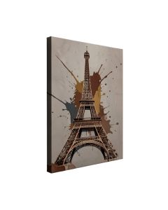 Modern Art Paris Eiffel Tower Splashes Graphic Art On Wrapped Canvas