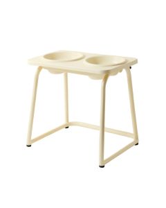 Alder Edge Pet Feeding Stand With Two Plain Empty Bowls - Cream