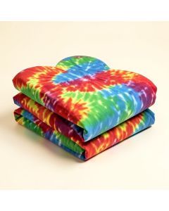 70S Party Peace And Love Groovy Sixties Tie Dye Effect Heart Shaped Duvet Cover Set (synthetic illustration; no displayed measurements)