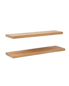 Carissa 2 Piece Poplar Solid Wood Floating Shelf