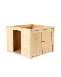 Flint Field Empty Furniture-Style Litter Enclosure - Beige (synthetic illustration; no displayed measurements)