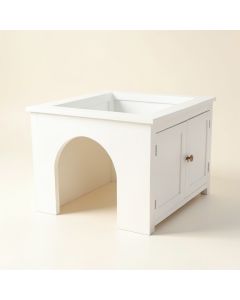 Aspen Brook Empty Furniture-Style Litter Enclosure - White (synthetic illustration; no displayed measurements)