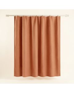 Flint Bluff Shower Curtain Hanging Flat From A Plain Rod - Terracotta (synthetic illustration; no displayed measurements)
