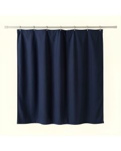 Bay Canyon Shower Curtain Hanging Flat From A Plain Rod - Navy (synthetic illustration; no displayed measurements)