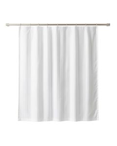 Dune Bluff Shower Curtain Hanging Flat From A Plain Rod - White (synthetic illustration; no displayed measurements)