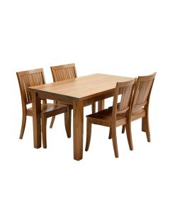 Alyx Butterfly Leaf Rubberwood Solid Wood Dining Set