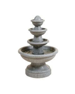 Resin Decorative 4 Level Log Fountain With Led Light