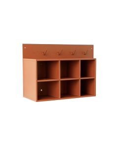 Ash Bridge Wall-Mounted Entryway Organizer Shelf - Terracotta