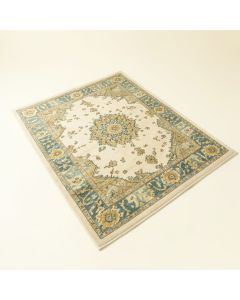 Hillsby Oriental Ivory Cream/Teal/Yellow Area Rug (synthetic illustration; no displayed measurements)