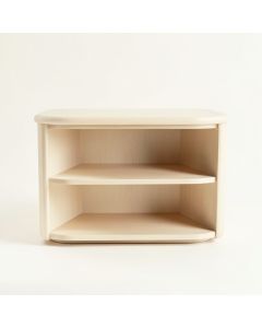 Dune Bend Low Bookcase - Ivory (synthetic illustration; no displayed measurements)