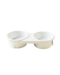 Wren Crossing Pet Feeding Stand With Two Plain Empty Bowls - White (synthetic illustration; no displayed measurements)