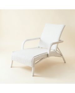 Willow Arc Outdoor Lounge Chair - White (synthetic illustration; no displayed measurements)