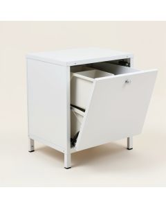Harbor Bluff Freestanding Pull-Out Hamper Cabinet - White (synthetic illustration; no displayed measurements)