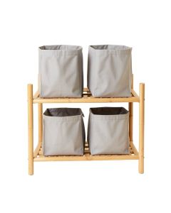 Hazel Canyon Laundry Sorting Station With Plain Removable Bags - Gray