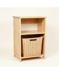Rowan Bend Freestanding Pull-Out Hamper Cabinet - Beige (synthetic illustration; no displayed measurements)