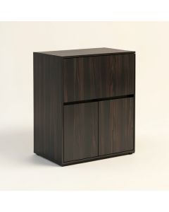 Modern Contemporary Office Home Utility Cabinet Storage Black And Walnut Finish (synthetic illustration; no displayed measurements)