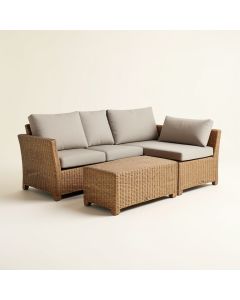 Cosper 4 Piece Rattan Sofa Seating Group With Cushions (synthetic illustration; no displayed measurements)