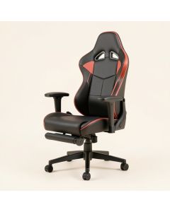 Gaming Chair With Footrest Adjustable Backrest Reclining Leather Office Chair (synthetic illustration; no displayed measurements)