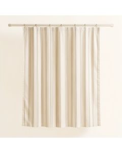 Slate Crest Shower Curtain Hanging Flat From A Plain Rod - Ivory (synthetic illustration; no displayed measurements)