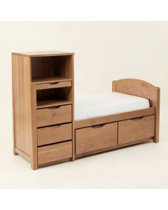 Gilbertson Bed With Bookcase And 6 Drawers (synthetic illustration; no displayed measurements)