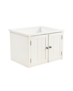 Reed Bridge Empty Furniture-Style Litter Enclosure - White (synthetic illustration; no displayed measurements)