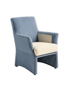 Arsenault Polyester Cross Back Counter Height Dining Chair In Blue/Cream