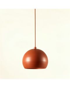 Ridge Bend Pendant Light Suspended From One Plain Cable - Terracotta (synthetic illustration; no displayed measurements)