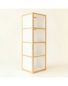 Stone Arc Narrow Cubby Tower - White (synthetic illustration; no displayed measurements)
