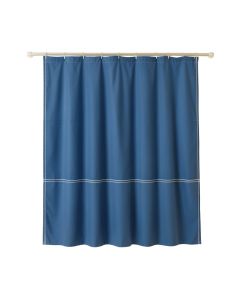 Cove Crossing Shower Curtain Hanging Flat From A Plain Rod - Blue (synthetic illustration; no displayed measurements)