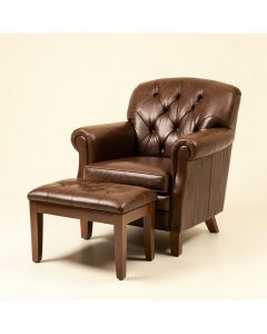 Scorpio 27.4 '' Wide Tufted Leather Match Armchair And Ottoman (synthetic illustration; no displayed measurements)