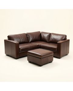 Henriquez 123 '' Wide Faux Leather Sofa & Chaise With Ottoman (synthetic illustration; no displayed measurements)