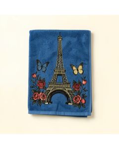 Kisner Eiffel Tower Hand Towel With Roses And Butterflies Hand Towel (synthetic illustration; no displayed measurements)