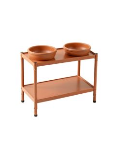 Aspen Branch Pet Feeding Stand With Two Plain Empty Bowls - Terracotta (synthetic illustration; no displayed measurements)