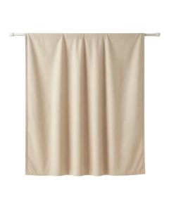 Shore Bridge Shower Curtain Hanging Flat From A Plain Rod - Beige (synthetic illustration; no displayed measurements)