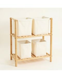 Slate Bridge Laundry Sorting Station With Plain Removable Bags - Cream (synthetic illustration; no displayed measurements)