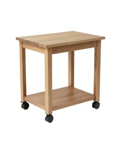 Kyra Rolling Kitchen Cart With Solid Wood Top