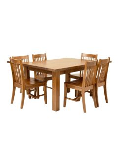 Aydyn 5 - Piece Rubberwood Solid Wood Dining Set