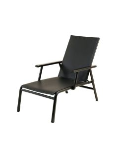 Oak Arc Outdoor Lounge Chair - Black (synthetic illustration; no displayed measurements)