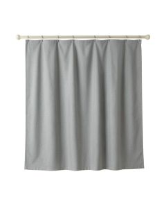 Cedar Bridge Shower Curtain Hanging Flat From A Plain Rod - Gray (synthetic illustration; no displayed measurements)