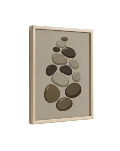 Khaki Skipping Stones Graphic Art On Plaque