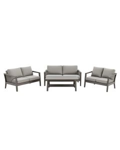 Alumita Patio 3 Piece Seating Group With Cushions