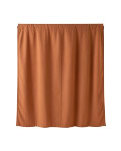 Olive Crossing Shower Curtain Hanging Flat From A Plain Rod - Terracotta