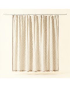 Shore Brook Shower Curtain Hanging Flat From A Plain Rod - Cream (synthetic illustration; no displayed measurements)