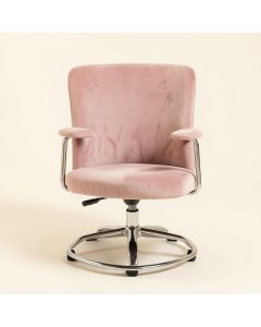 Modern Velvet Office Chair , Armchair Pink Desk Chair , Ajustable Height 360 Revolving Chair (synthetic illustration; no displayed measurements)