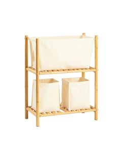 Hill Crest Laundry Sorting Station With Plain Removable Bags - Cream