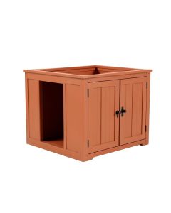 Meadow Field Empty Furniture-Style Litter Enclosure - Terracotta (synthetic illustration; no displayed measurements)