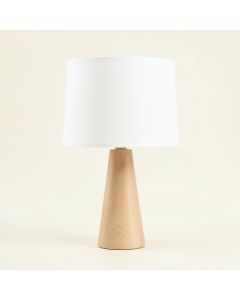 Cove Bridge Table Lamp With A Plain Fabric Shade - White (synthetic illustration; no displayed measurements)