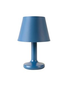 Brook Crest Table Lamp With A Plain Fabric Shade - Blue
